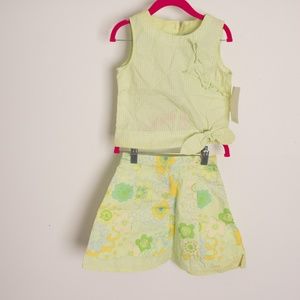 NWT DEUX PAR DEUX FLORAL POLKADOT SKRIT SET